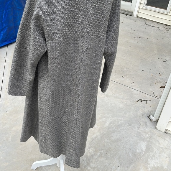 Reformation long grey swing full length dress coat with full lining in satin - Picture 7 of 14